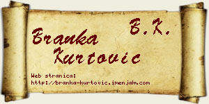 Branka Kurtović vizit kartica